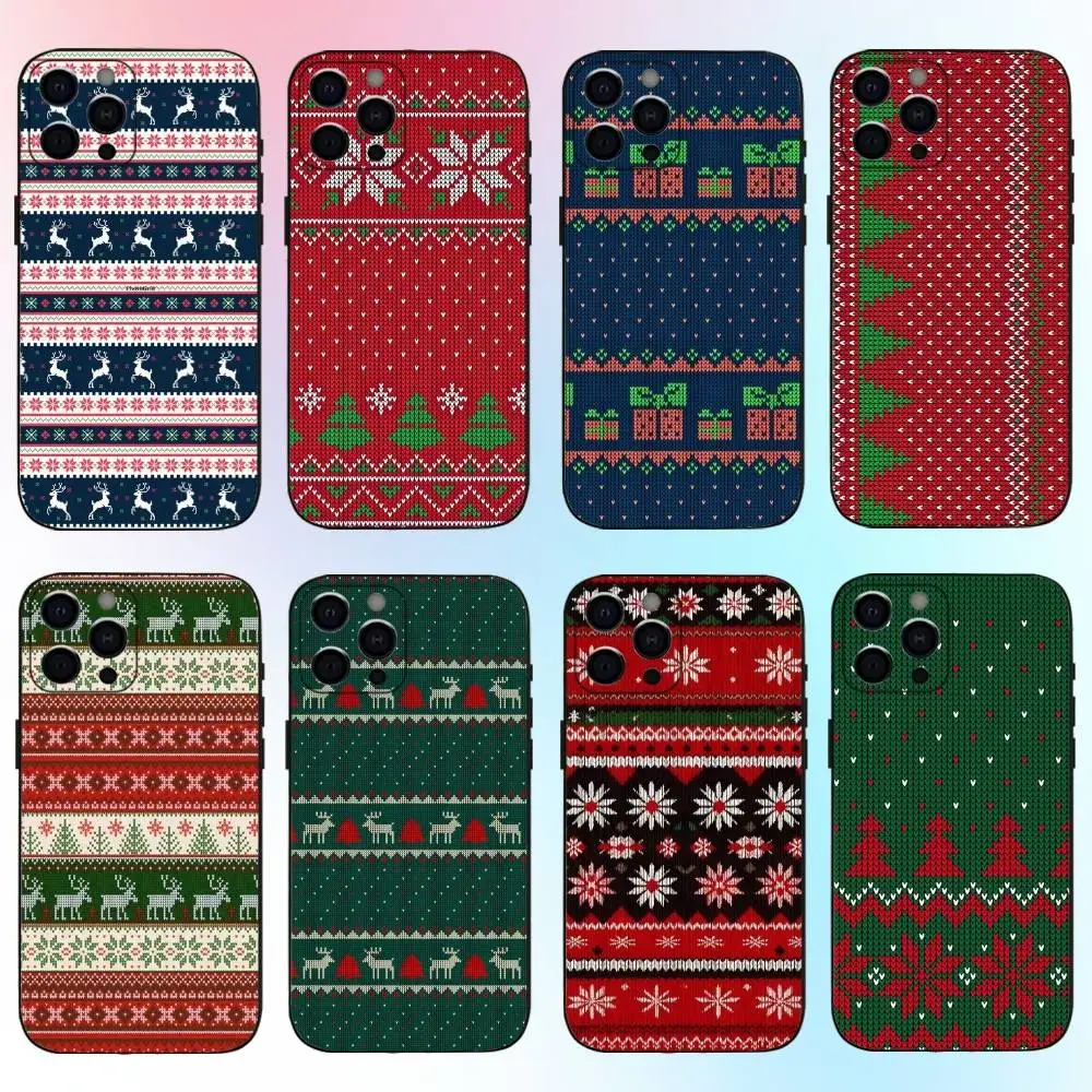 

Christmas Elk Party Phone Case For iPhone17,16,15,14,13,12,11 Plus,Pro Max Soft Black Cover