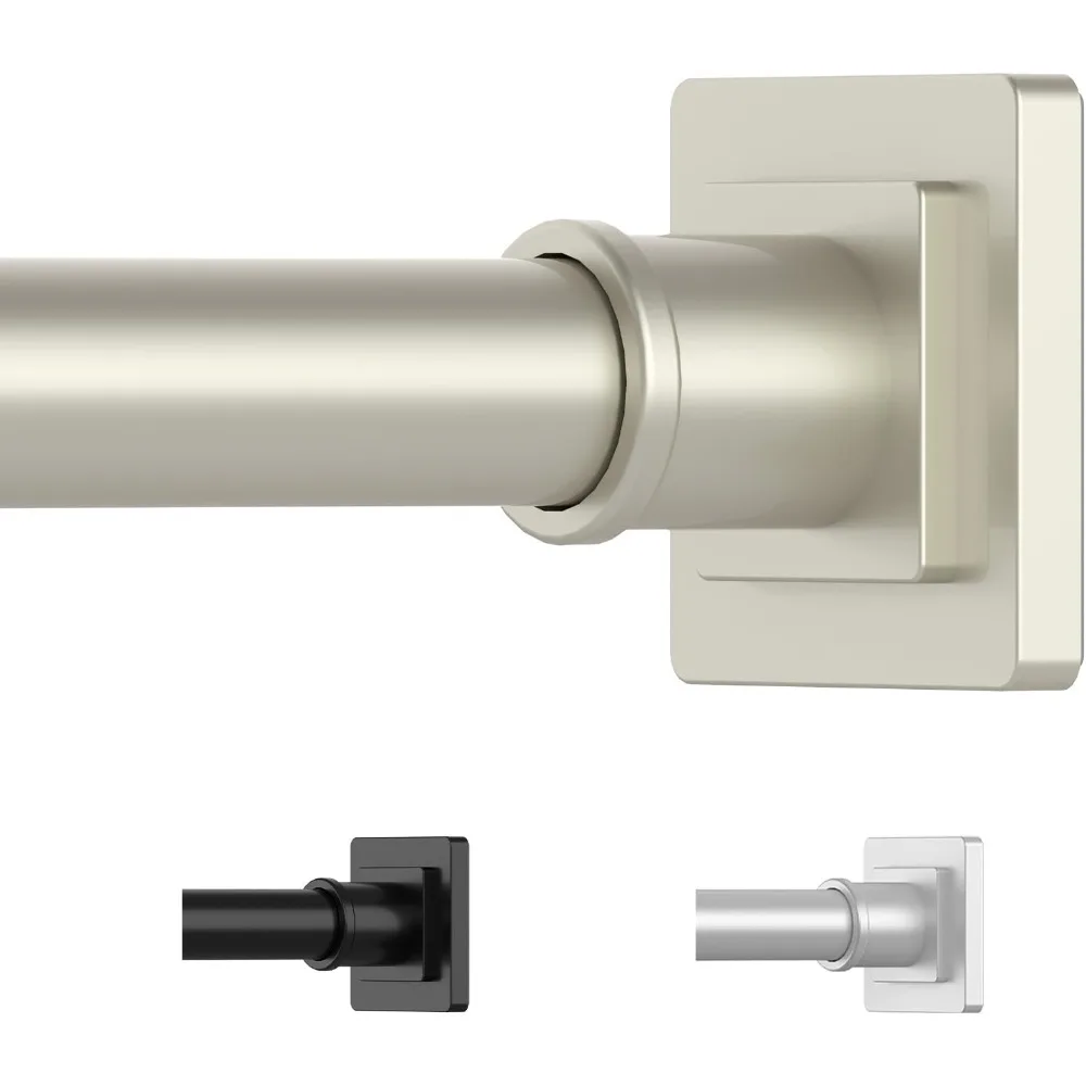 

Brushed Nickel Shower Curtain Rod 31-79 Inches Non-Slip Shower Rod Tension Mounted No Drill Tension Shower Curtain Rods Spring Tension Rod for Windows Bathroom