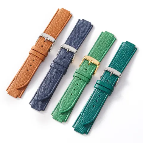 Genuine leather strap Convex watch strap for men and women is replaced by Cartier blue balloon16-8mm 18-11mm 20-12mm 22-14mm