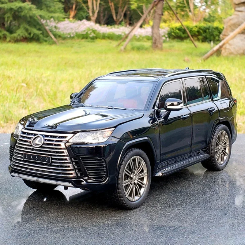 Diecast 1/24 Lexus LX600 Alloy Car Model with Sound Light Collective Home Decor Miniature Voiture Boy Toy Car Gift Birthday