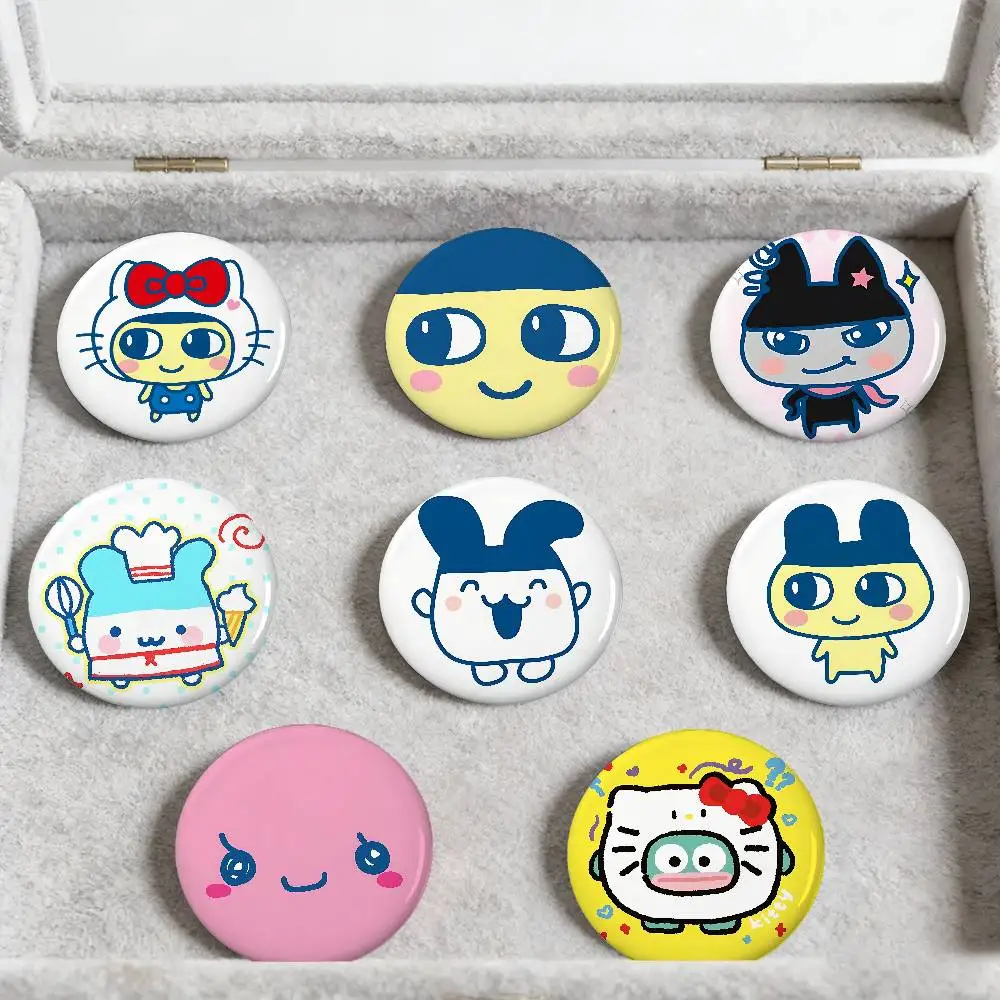 Cute-Tamagotchs Badges Peripheral Lapel Pins Tinplate Round Brooch For Shoulder Bag Accessories Souvenir Gifts