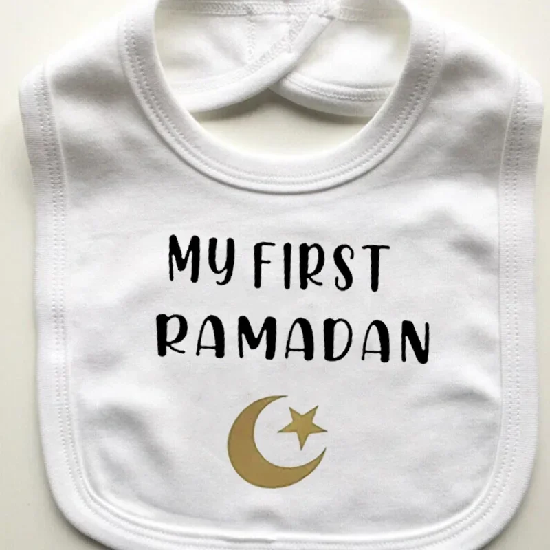 Moon star My First Ramadan baby boy girl bib happy Eid Mubarak Muslim Islamic Kareem Iftar festival decoration keepsake gift