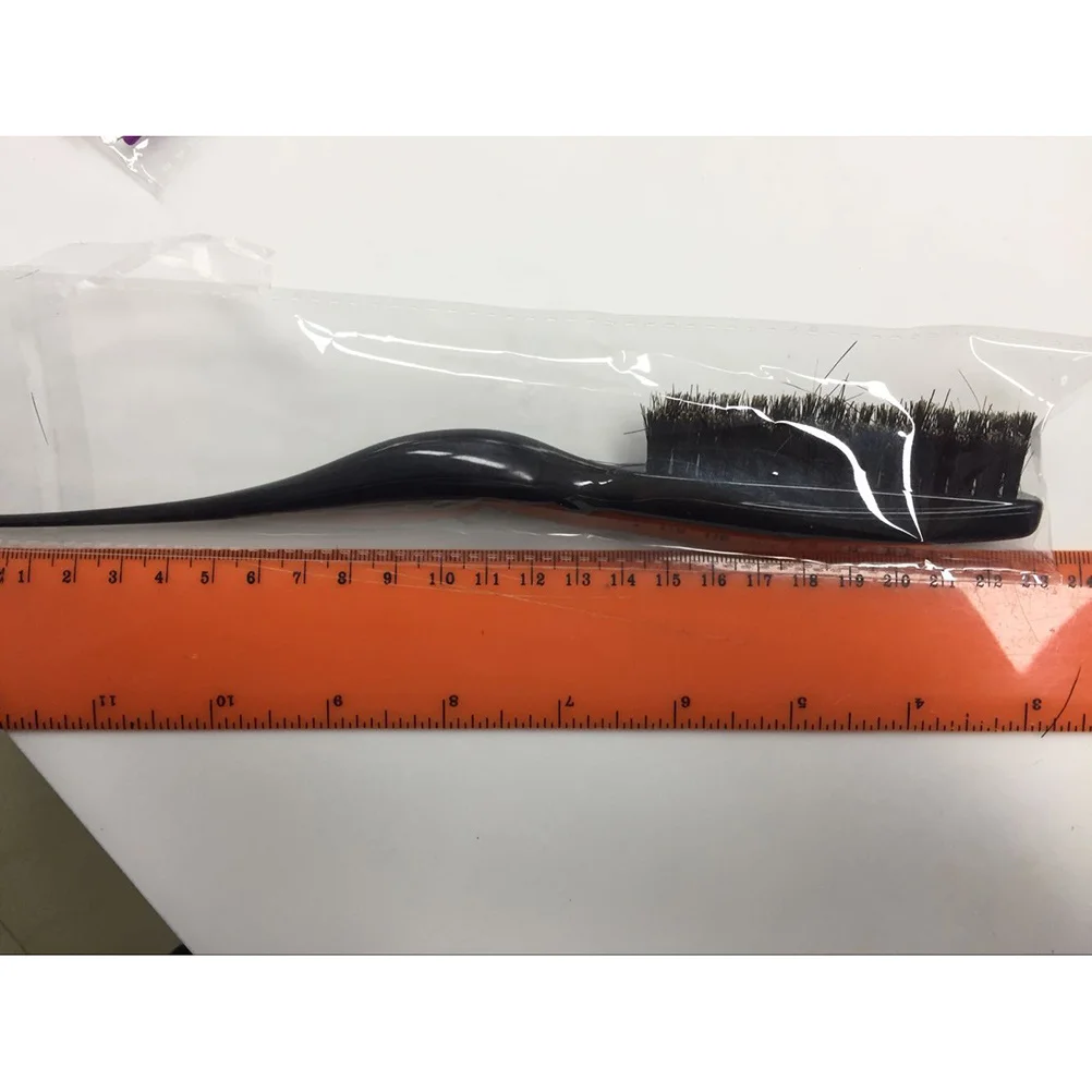 

Natural Boar Bristle Hair Styling Comb Black Three Row Salon Hairbrush Ergonomic Handle Professional Use Salon Hairbrush