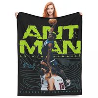 Cool Anthony Edwards Basketball Player Throw Blanket Flannel Bed Sports Throw Blankets Comfortable Soft for Office Rug Piece