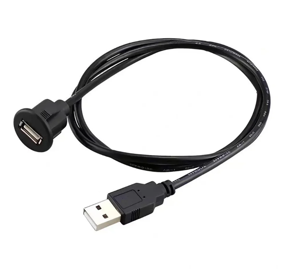 

USB Waterproof Embedded Dock Adapter Dashboard Panel USB 3.0 2.0 Port Male To Female Car Motorcycle Ship Extension Cable
