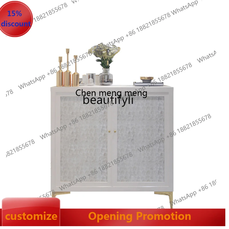 S7486 ss Nordic Light Luxury Entrance Shoe Cabinet Living Room Storage Entrance Cabinet Shell Sideboard Cabinet