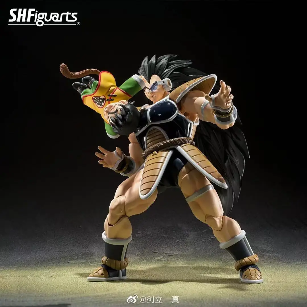 Em estoque original e novo bandai shf dragon ball série raditz & son gohan-crianças-figura de ação modelo boneca presente