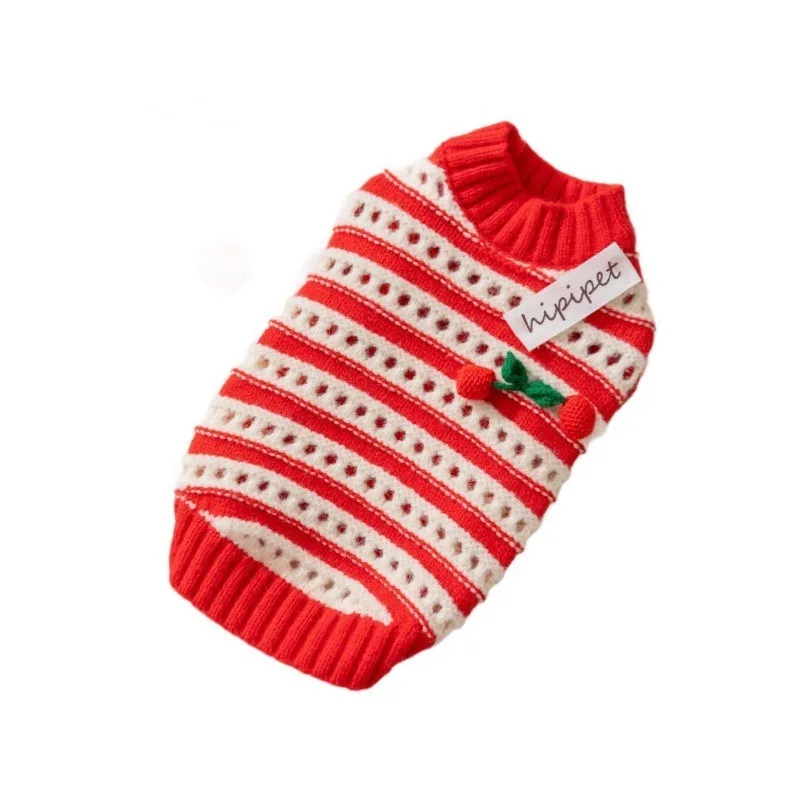 

Christmas Cat Sweater Two Legs Knitted Red Holiday Pullover Thick Warm Soft Stretch For Hairless Cats Sphynx Devon Rex Winter