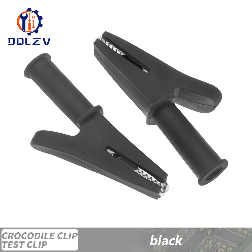 5PCS 30A 1000V Kunststoff Öffnung 10MM Runde Griff Krokodil Test Adapter Clip Sonde Stift Test Alligator 4mm Bananen Stecker Isoliert