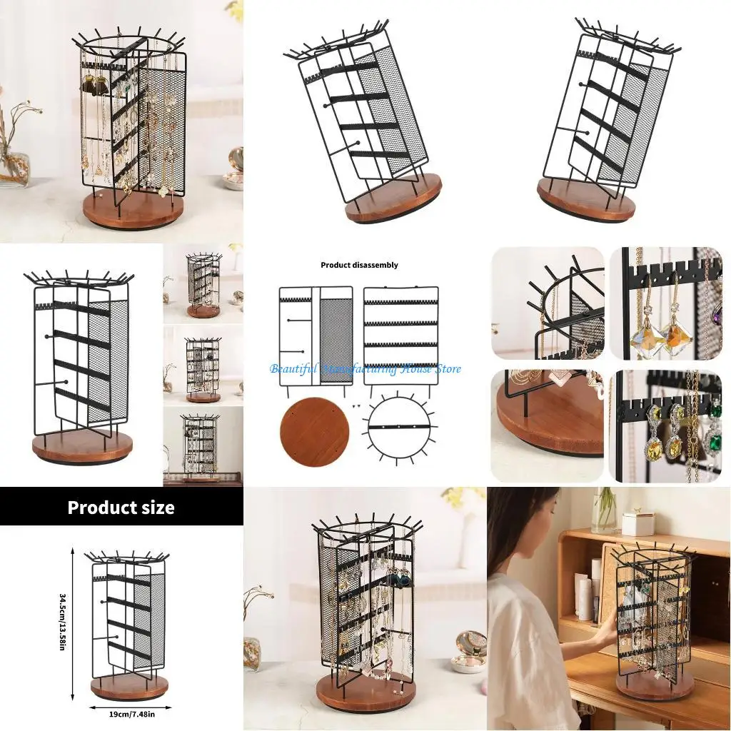 

E56A Multi Layer Jewelry Stand Rack Earring and Necklace Holder for Easy Organization