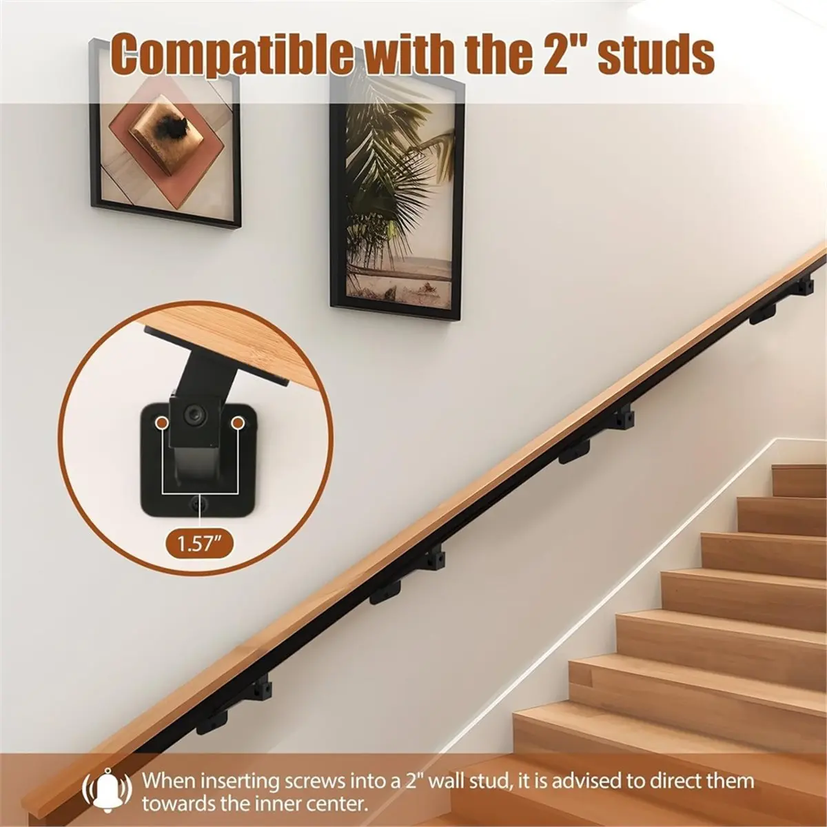 6pcs Adjustable Rotating Handrail Bracket, Modern Style Staircase Bracket, Suitable for Indoor or Outdoor Stairs