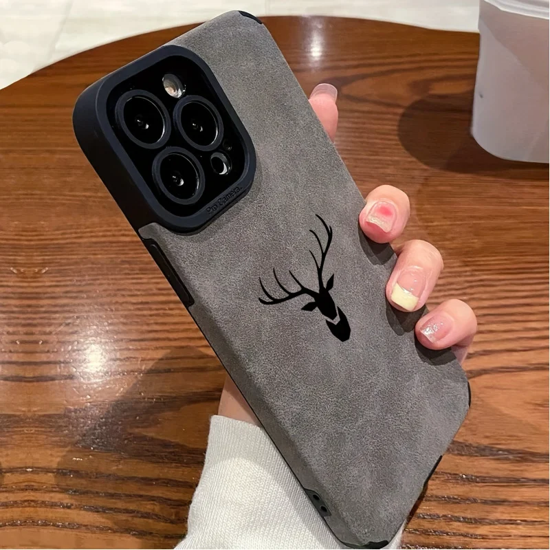

Black Deer Head Phone Case For iPhone17/16Plus/15Pro/14ProMax