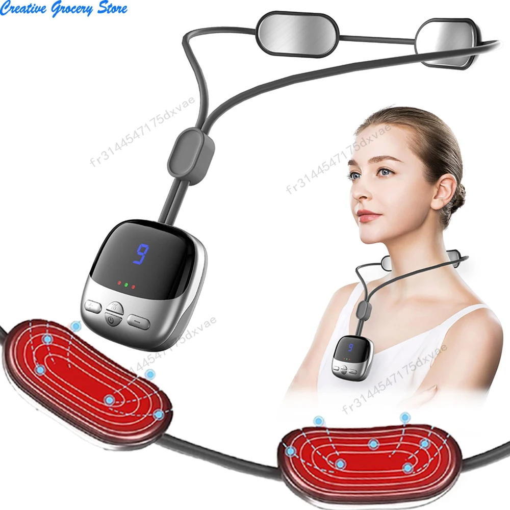 Masajeador Inteligente para Cuello, Masajeador Muscular EMS, Compresa Caliente Portátil para Cuello y Columna Cervical, Tratamiento de Relajación SPA