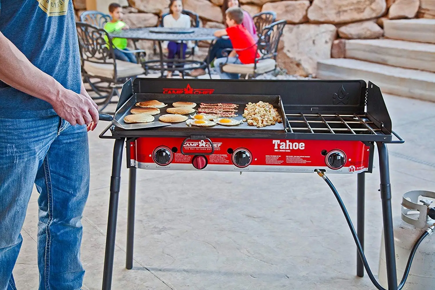 Tahoe 16-3-Burner Gas Stove Perfect For Big Outdoor Cooking Jobs 30,000 Btu Burners 608 Sq In Cooking Space