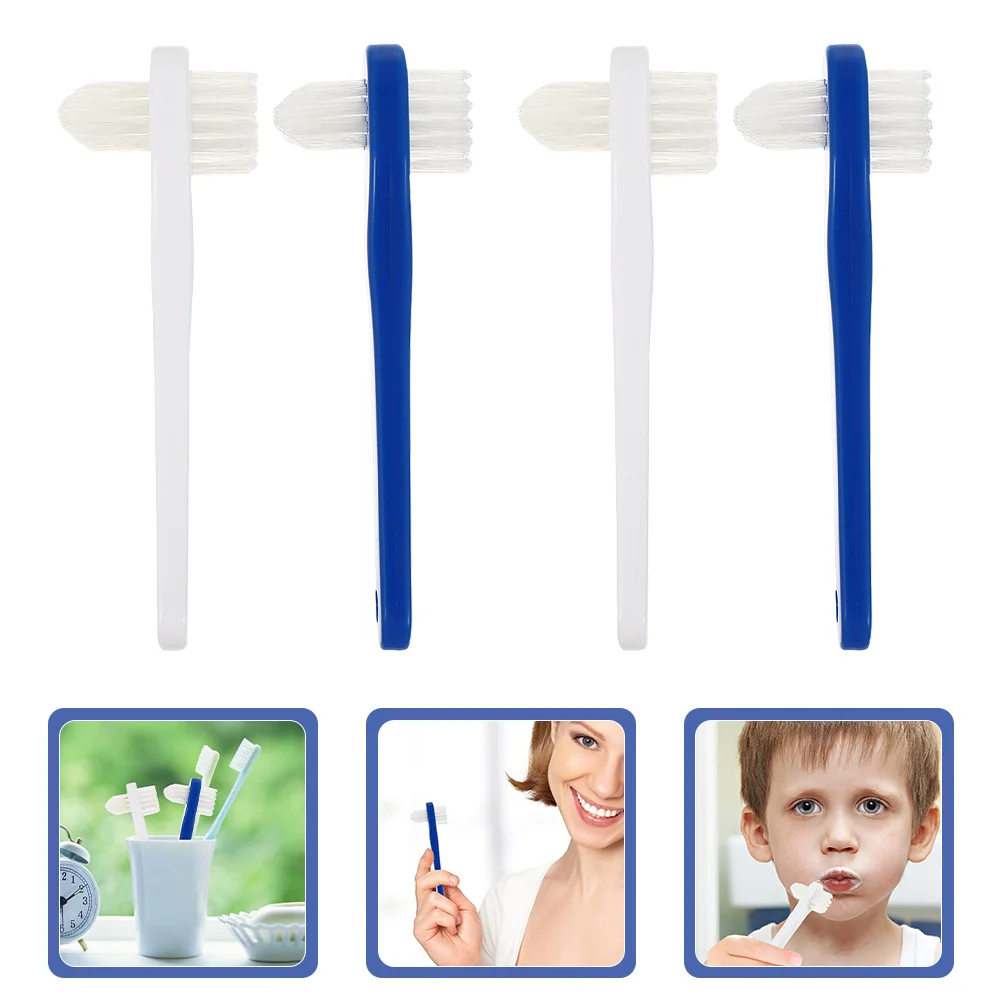 8 قطعة فرشاة أسنان بتصميم مزدوج الرأس شعيرات ناعمة لتنظيف الأسنان الكاذبة فرشاة العناية بالأسنان المحمولة #1