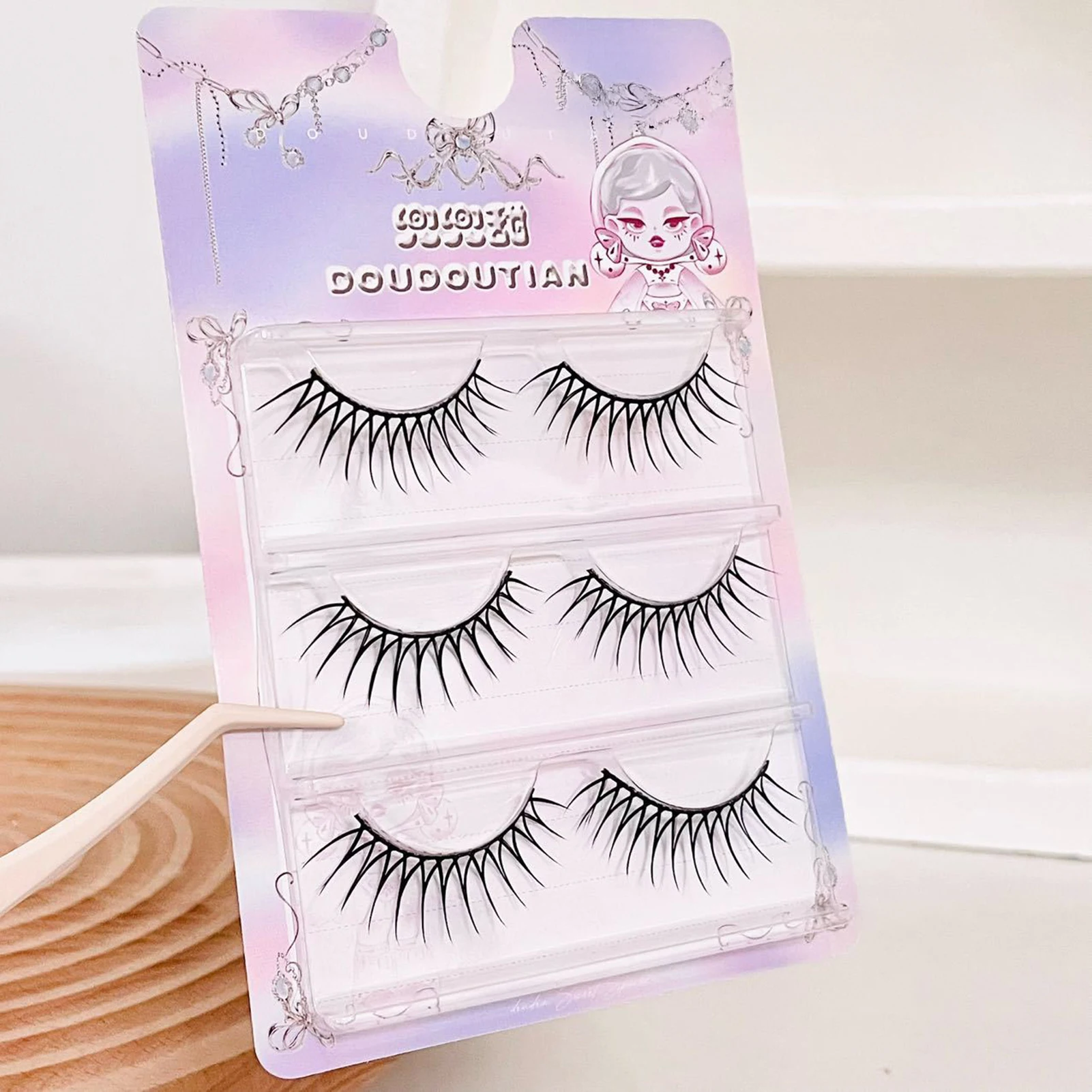 Kpop Idol U Shape False Eyelashes Full Strip Fluffy Volume Lashes for Girls Natural Makeup Accessories
