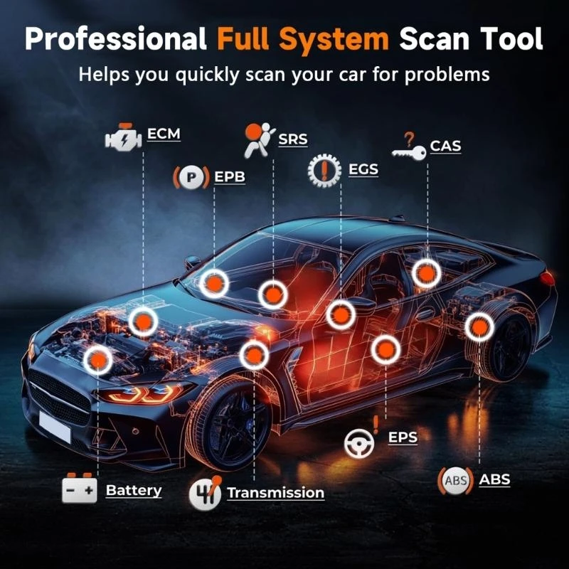 

242A Global Automotive Diagnostic Tool 2.8 Foot Display Multiple Structure Scanning ABS SRS Transmission Engine Code