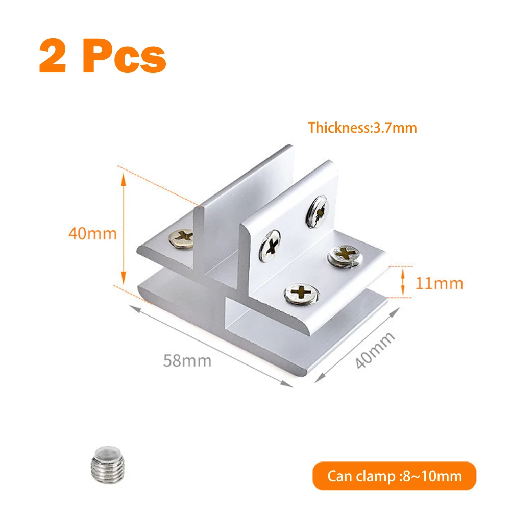 

High Quality Brand New Glass Clamp For Handrails 8-10mm Fish Tanks Glass Replacement Showcases Spare Parts Aluminium Brackets