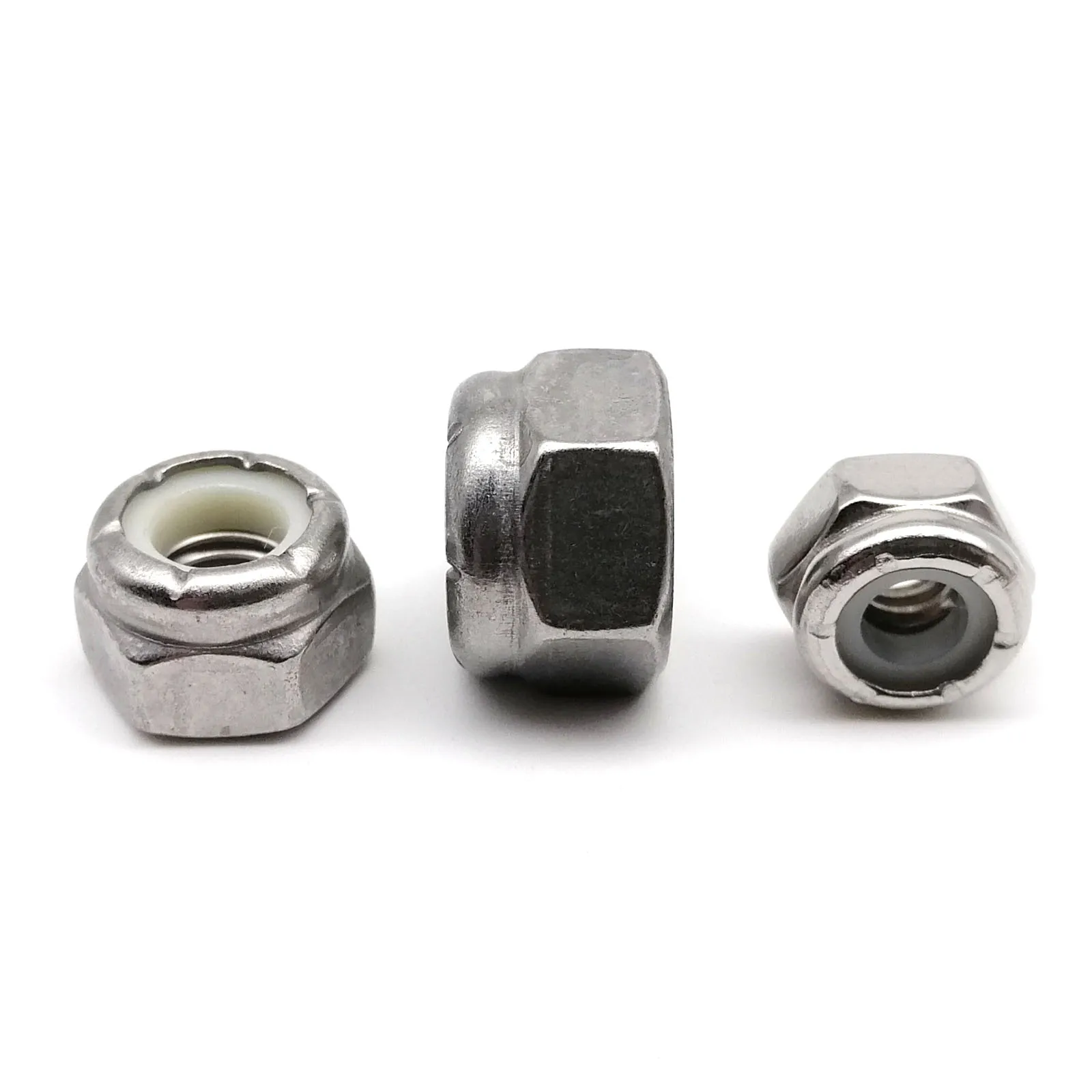 2/25pc UNC From 2#-56 to 1/2-13 304 A2 Stainless Steel UK US Coarse Thread Hex Nylon Insert Lock Nut Self-locking Nylock Locknut