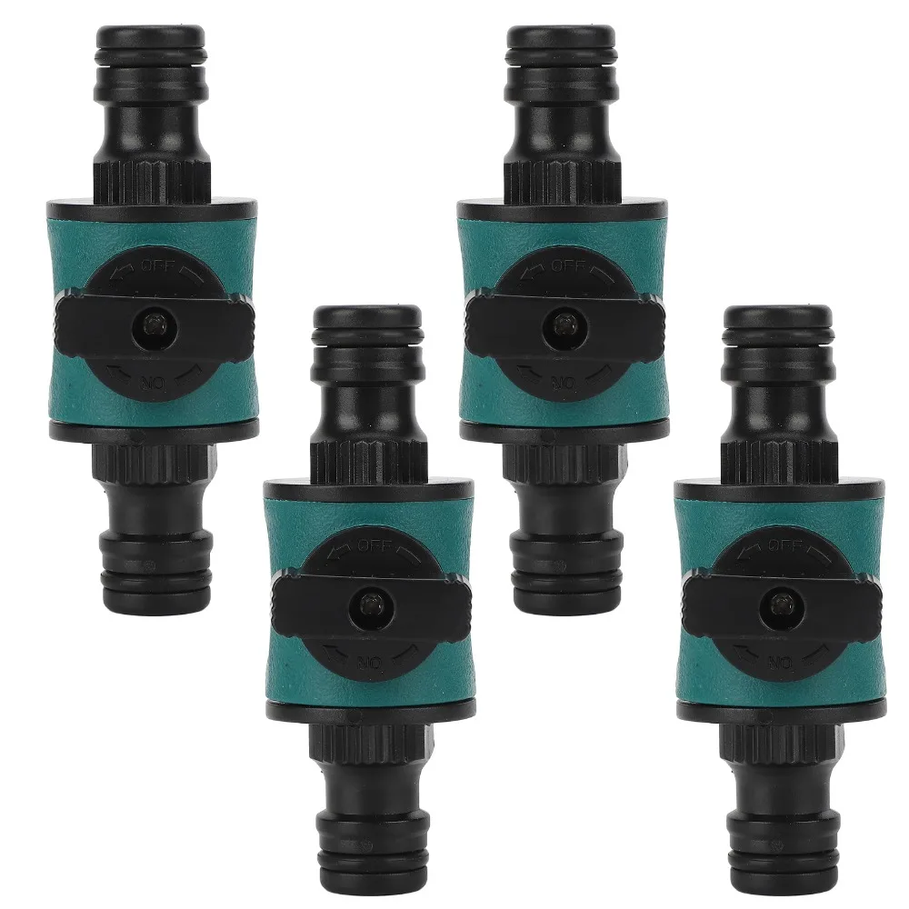 4PCS Plastic Garden Hose Connector Dual Head Quick Connect Hose Quick Connector Water Stop Joint Compact Size