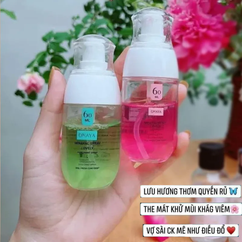 

Xịt khoáng khử mùi vùng kín ONAYA HỒNG, Xịt thơm vùng kín Minaral Spray Lovely 60ml