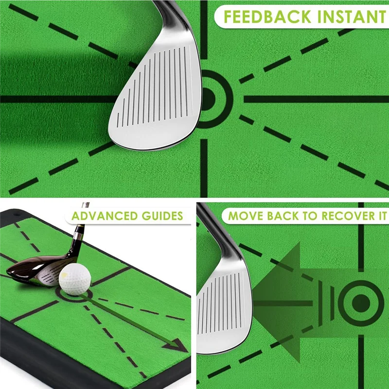 【Summer Sale】Golf Impact Mat For Swing Detection Functionality, Path Feedback Practice Mat For Indoor Outdoor Use