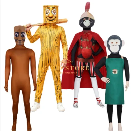 

New Tung TungTung Sahur Adult Cosplay For Children Cartoon Jumpsuit Bodysuit Italian Brain Costumes Party Italian Brainrot Gifts