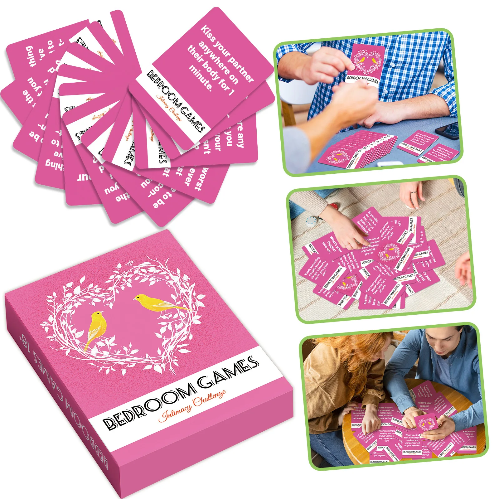 1Deck 50 Bedroom Game Cards - Challenge Cards for Couples, Night Date Bedroom Leisure Entertainment Game Card