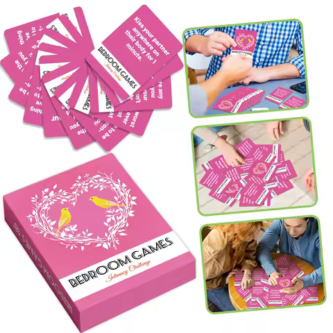 1Deck 50 Bedroom Game Cards - Intimacy Challenge Cards for Couples, Night Date Bedroom Leisure Entertainment Game Card
