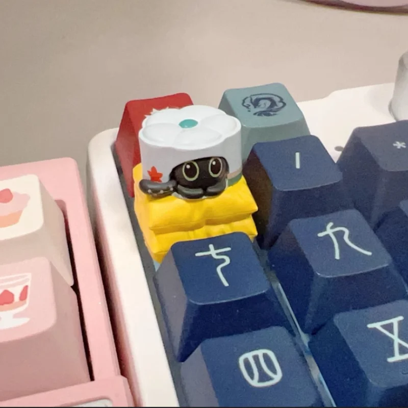 Teclas de resina personalizadas impresas en 3d para teclado mecánico, teclas de resina para pastel de gato encantador, periférico de Anime, 1 unidad