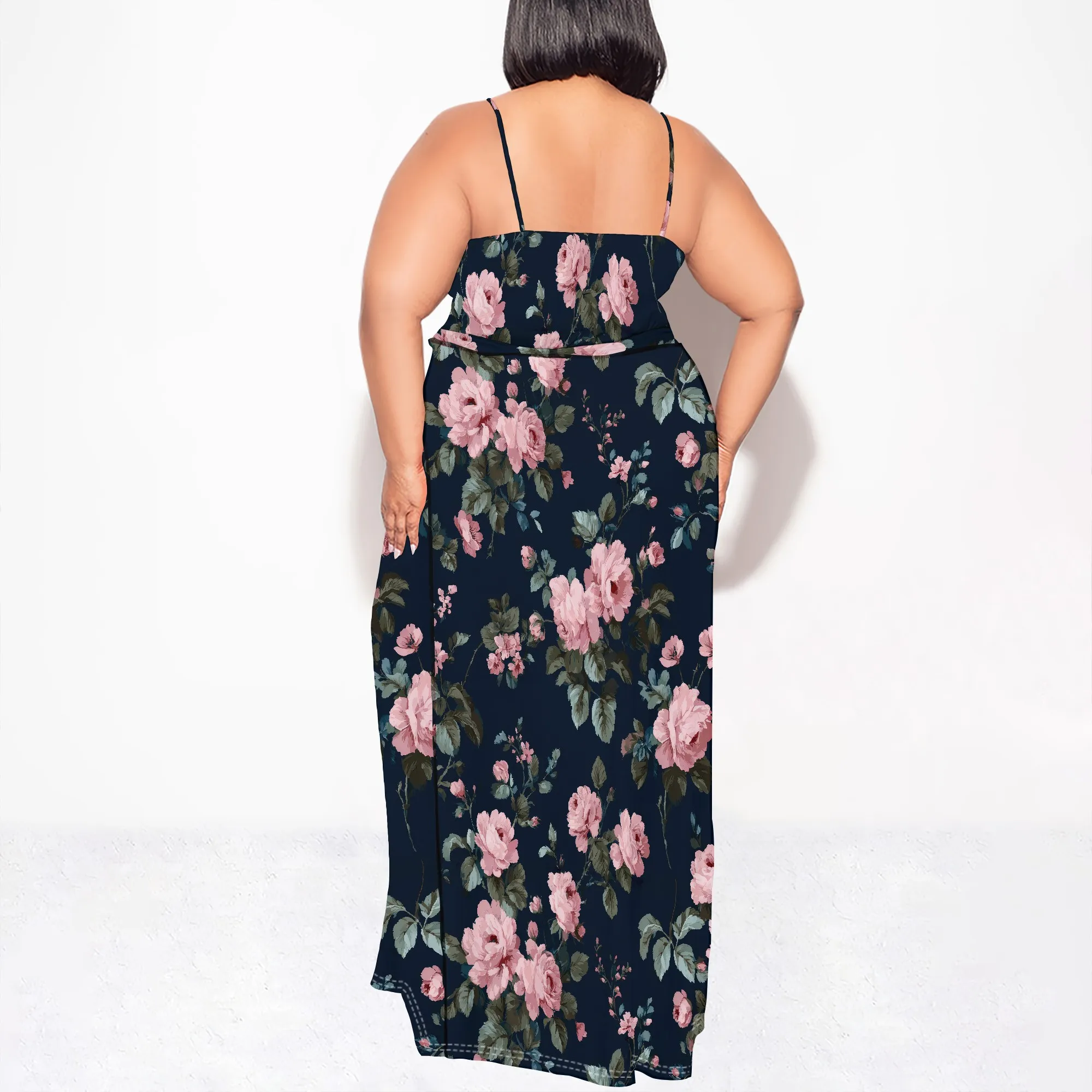 Women Summer 2025 Maxi Dress Vacation Floral Spaghetti Strap Spring Casual Boho Split Beach Long Flowy Sundress