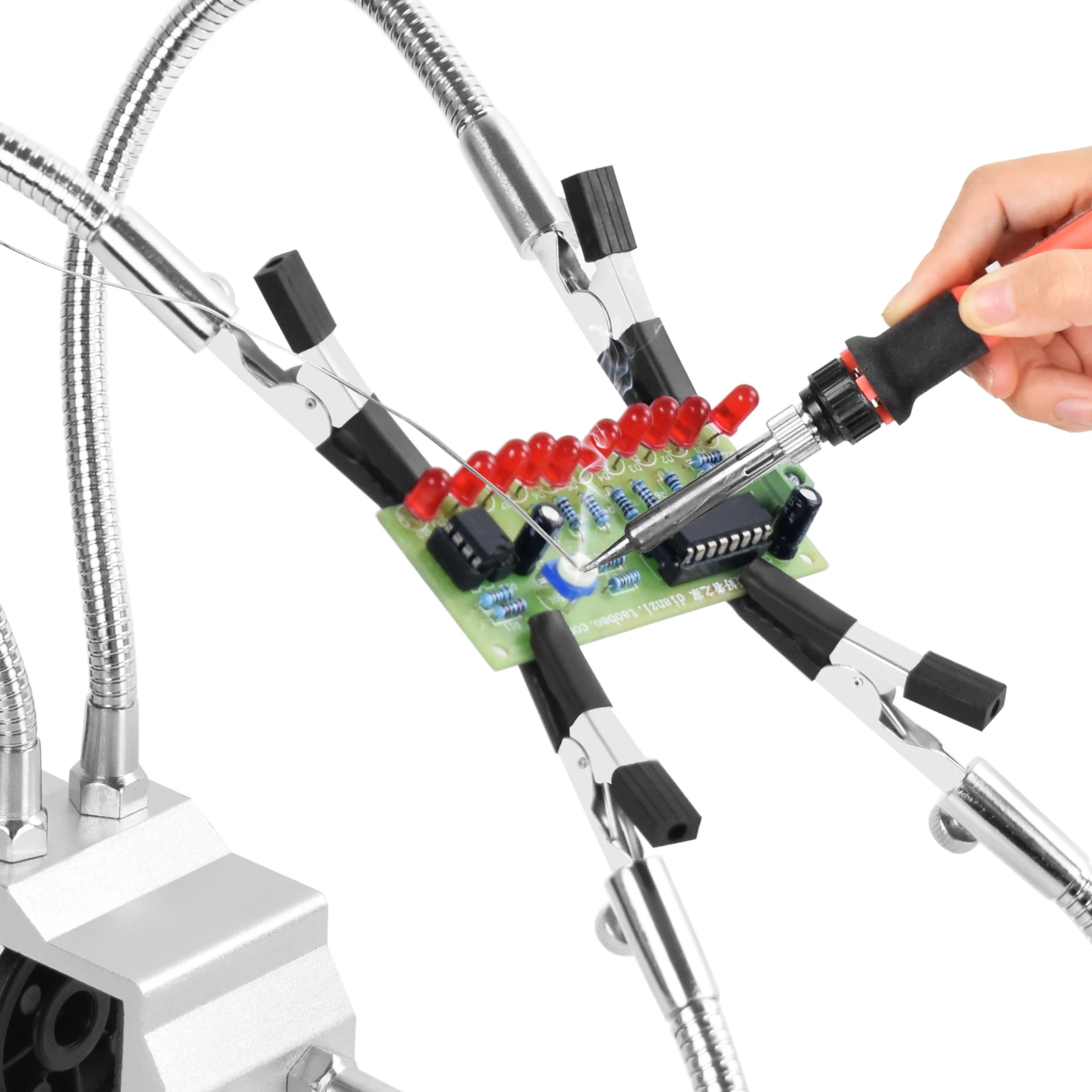 NEWACALOX Desk Clamp Soldering Station Holder PCB Alligator Clip Multi Soldering Helping Hand Third Hand Tool for Welding Repair