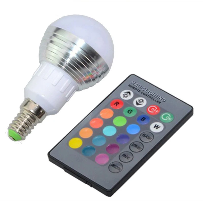 4pcs LED Remote Control RGB Spot Light Change 3W LED Ball Bulb E27 E14 Adjustable Colorful Stage Light Party Holiday Birthday