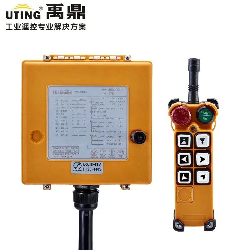 

TELEcontrol CE FCC F26-C1 (1 Transmitter+1 Receiver) Industrial Wireless Radio 6 Keys Crane Remote Control for Hoist Crane