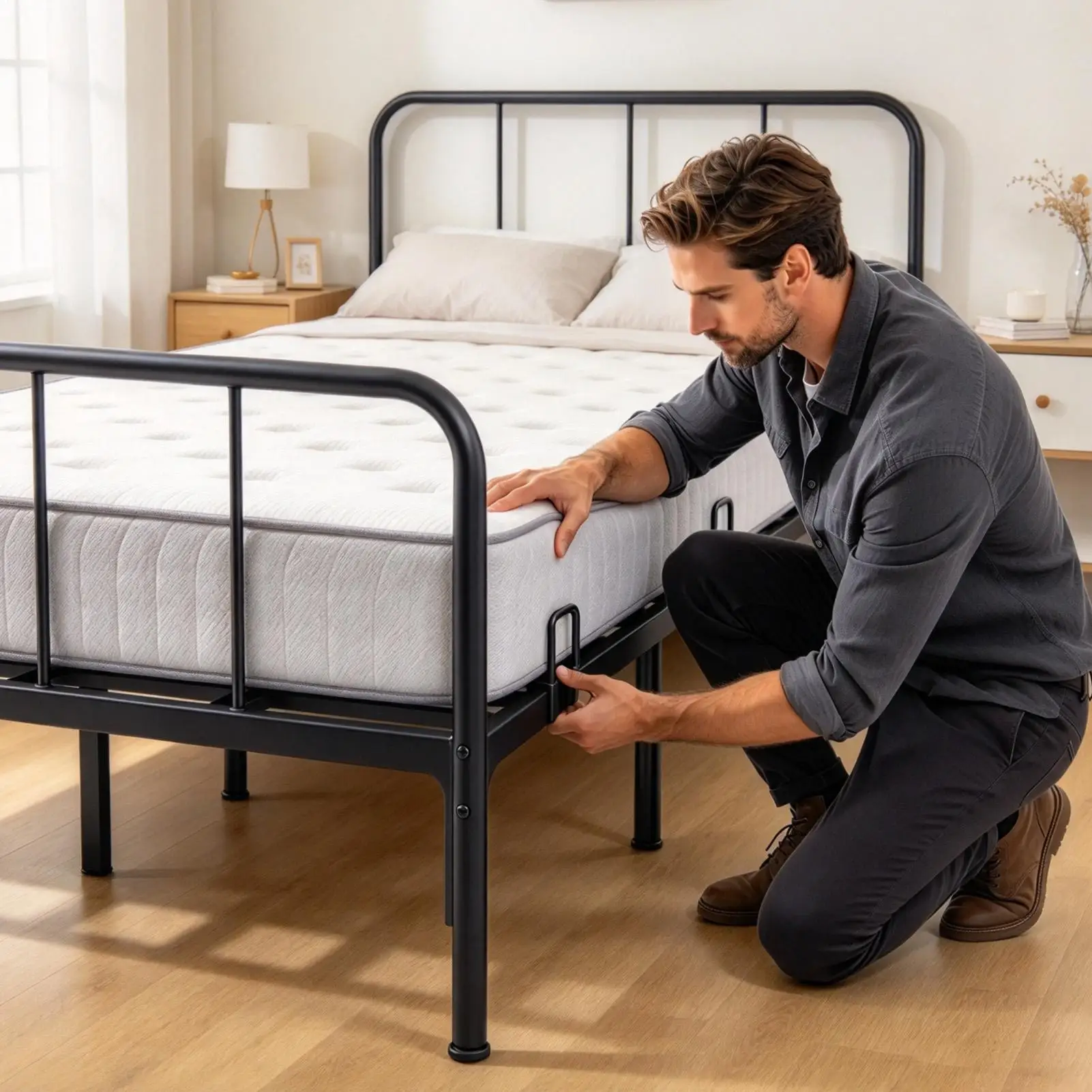 Keep Mattress From Sliding 6-Piece Metal Stable Bedding Gripper Fasteners Mattress Slide Stopper For Metal Frame For Couch