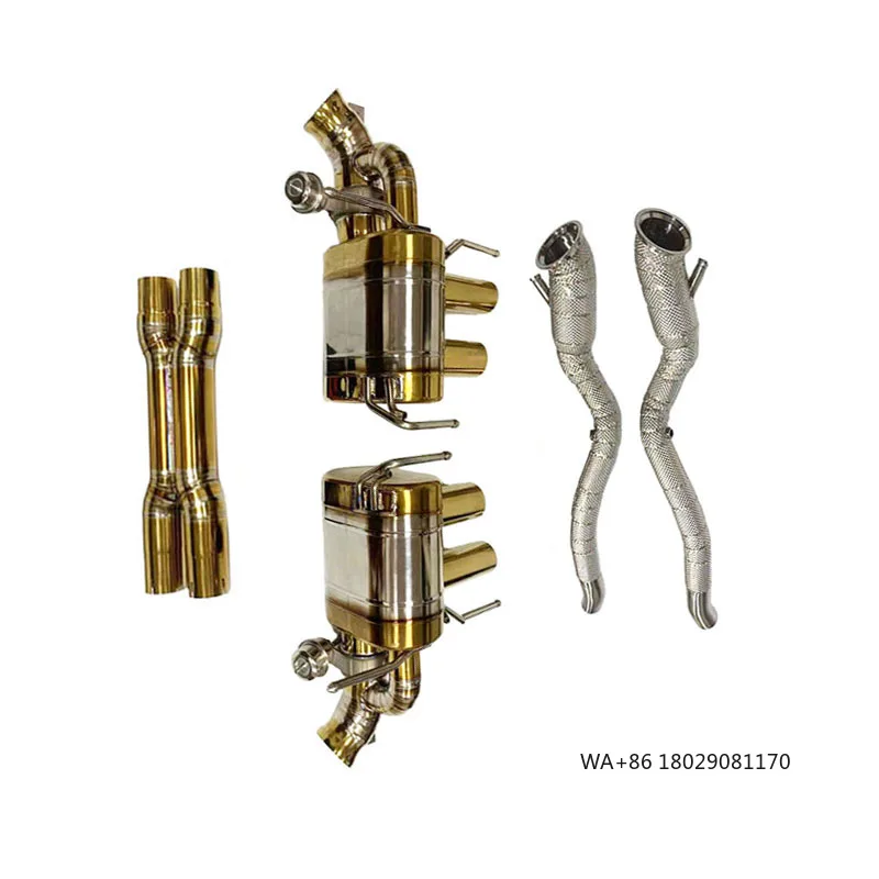 

Полная выхлопная система для F12 Berlinetta 6.3L V12 2013+ с титановым глушителем, клапаном и даунпайпом из SS304 без катализатора