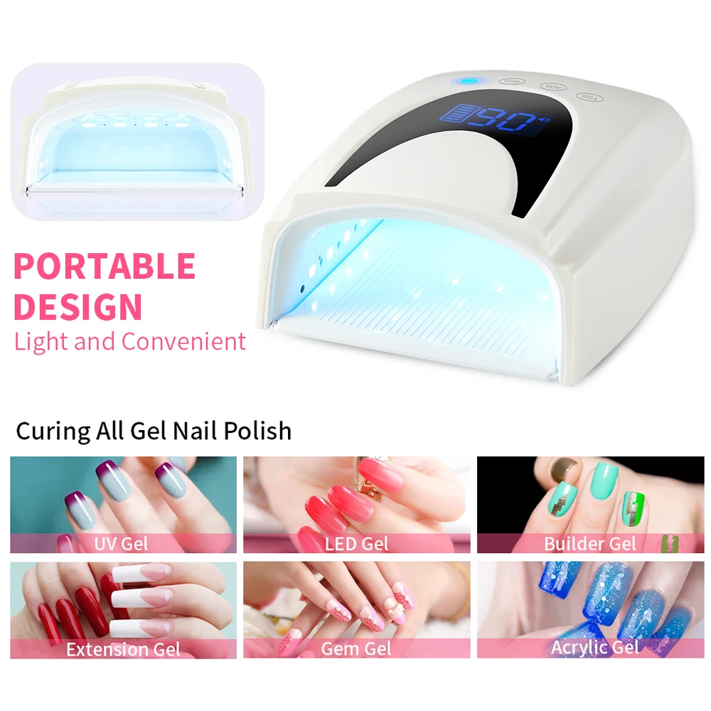 Schoonheidssalon Tafel Oplaadbare Nagellamp Draagbare Nagelgel Droger Licht Machine LED UV Nachtlampje voor Nagellak