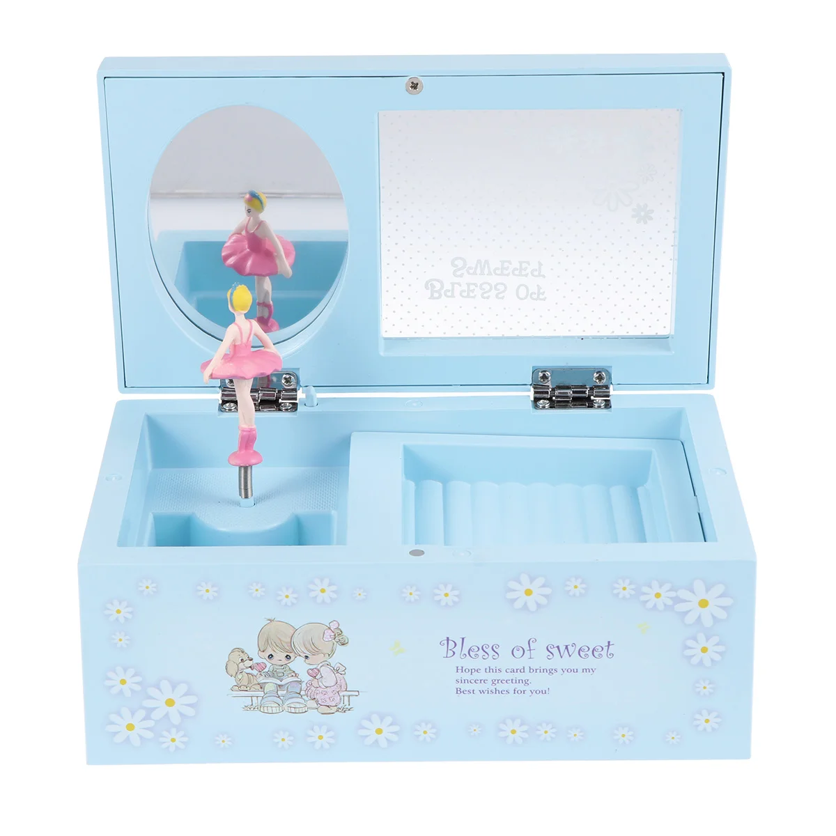 

1pc Music Box with Transparent Lid Twirly Dancing Girl Musical Case Container Jewelry Case Versatile Music Jewelry Storage Box (