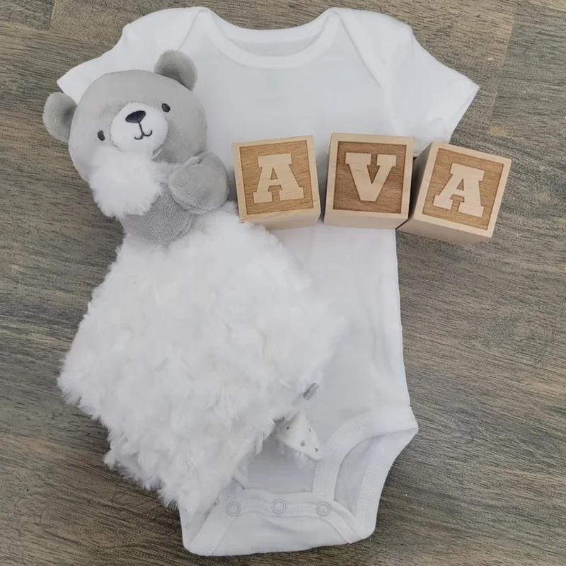 Benutzerdefinierte Namensblöcke aus Holz, Alphabet, Babyname, Kinderzimmer, graviert, Willkommen, Babyparty, Weihnachtsgeschenk für Kinder, Party, Raumdekoration – Detail 3