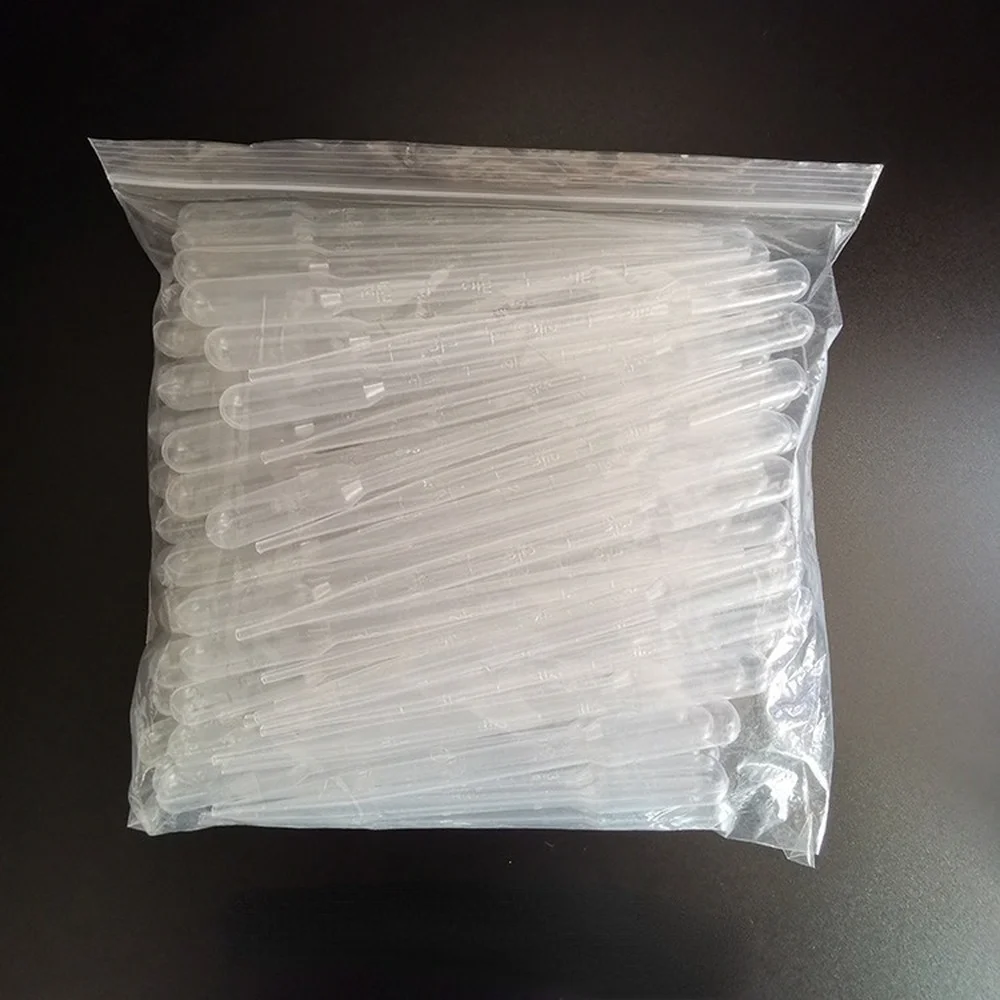 100PCS 3ML Disposable Plastic Eye Dropper Transfer Graduated Pipettes Office Lab Experiment Supplies