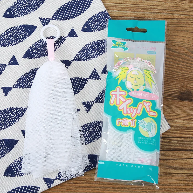 Japanese-style Soap Foaming Nets with Hanging Loops for Facial Washing, 5 Pieces Set