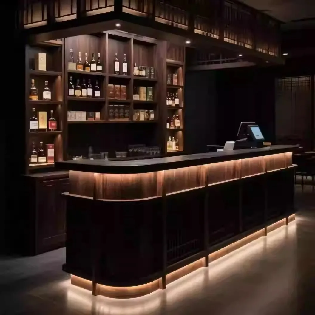 Bar Counter High Quality Customizable Coffee Shop Or Mall Wooden Bar Counter