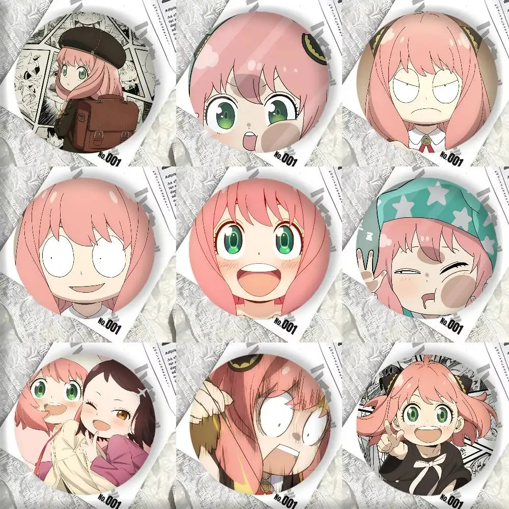 Pin de joyería de hojalata DIY con diseño de Anya de SPY x FAMILY, estilo anime japonés, para mochilas, ropa y accesorios.