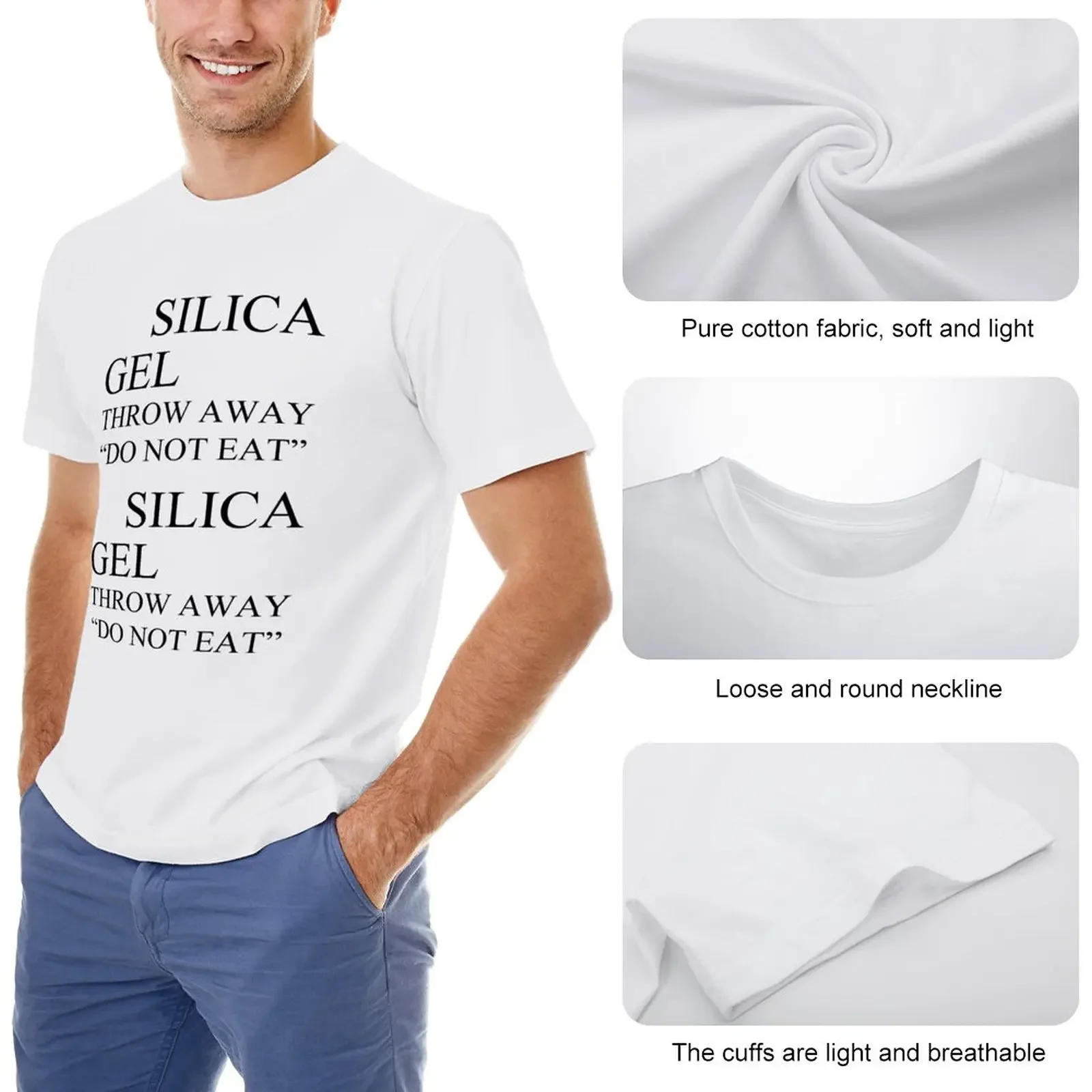 Silica Gel Package T-Shirt heavyweight t shirts kawaii clothes mens vintage t shirts