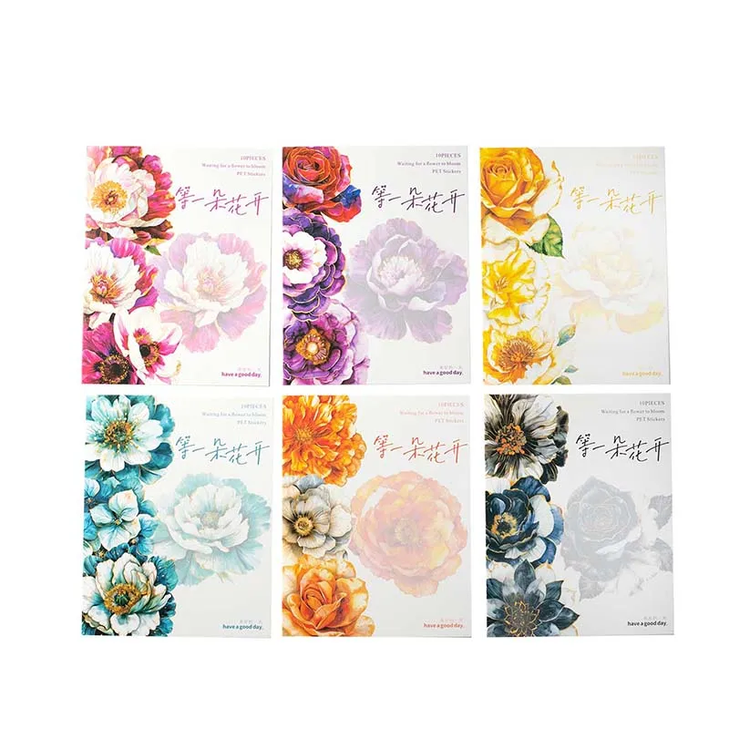 6packs/LOT Waiting for a flower to bloom Series decorative fresh PET stickers