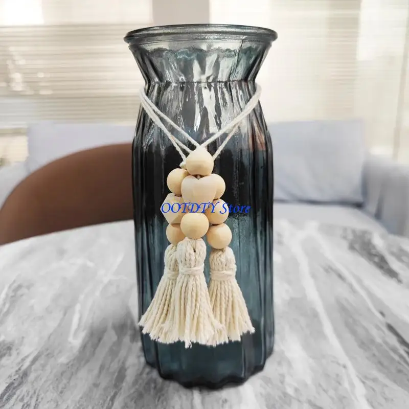 367A Farmhouses Beads Garlands Tassels Wooden Beads Garlands Spring Decorations