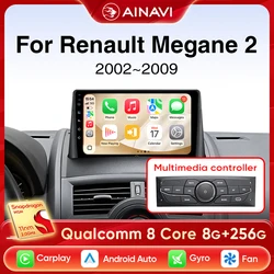 Ainavi Car Radio For Renault Megane 2 2002 2003 2005 2006 2007 2008 2009 Wireless Carplay Android Auto Multimedia Player 2 Din