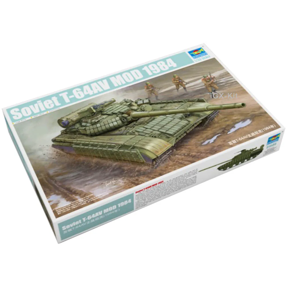 Trumpeter 01580 1/35 Soviet T64 T-64AV Mod.1984 Main Battle Tank MBT Military Gift Plastic Assembly Model Toy Building Kit