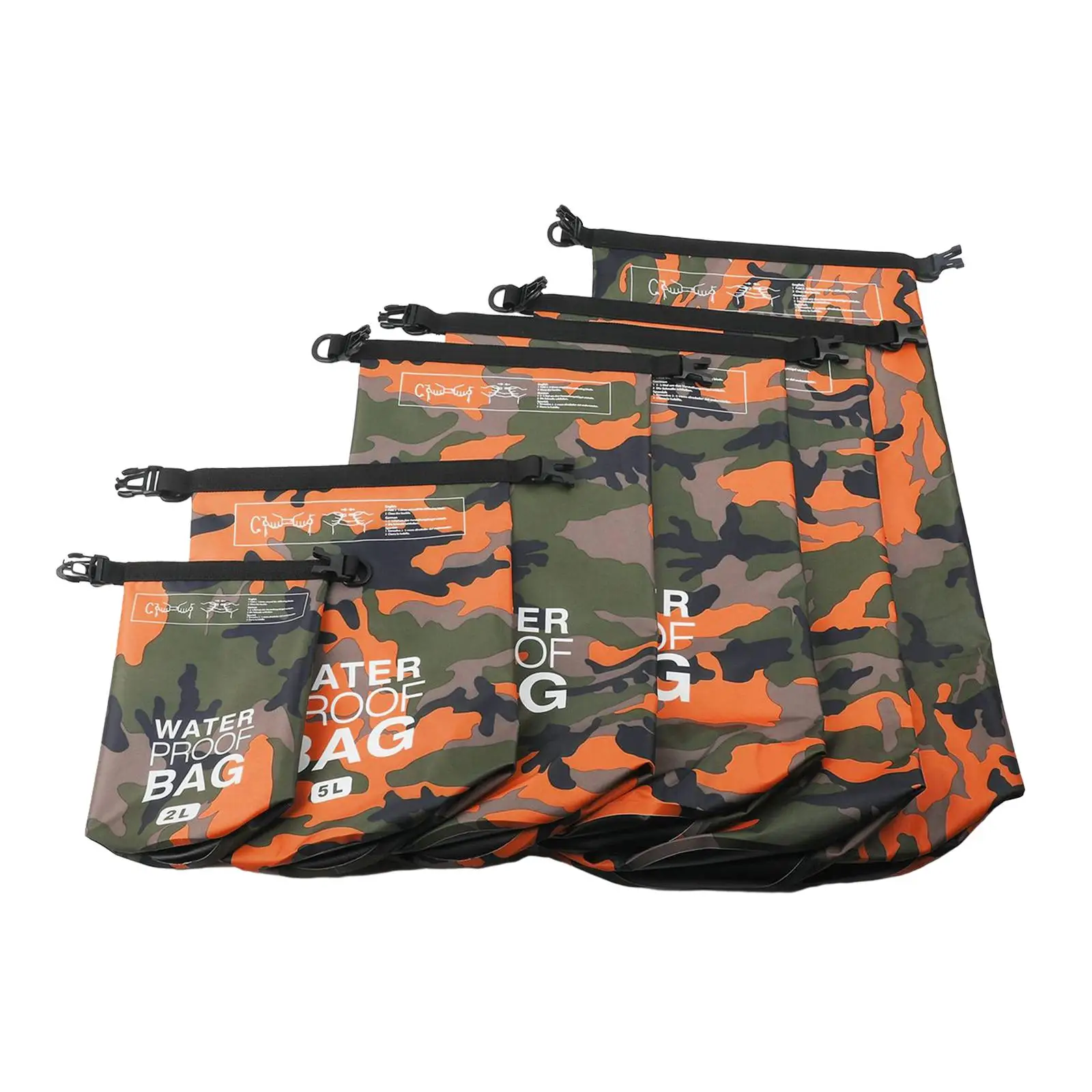 Dry Bags Waterproof 6 Set PVC Polyester Roll Down Seal Sacks for Boating Sailing Canoeing Paddling Outdoor Gear Storage Double