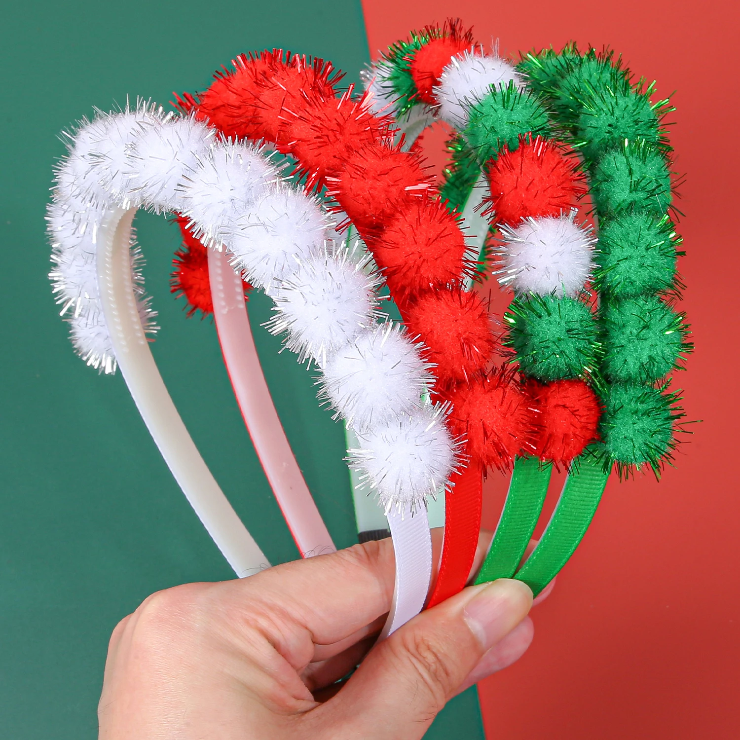 1/4pcs Fashion Christmas Party Headbands Christmas Sparkly Hairball Hairbands Kids Girls Headband Christmas Hair Accessories